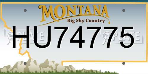 HU74775 Montana License Plate