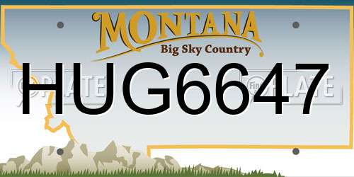 HUG6647 Montana License Plate