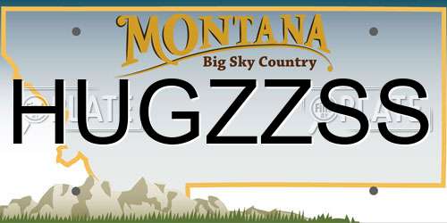 HUGZZSS Montana License Plate