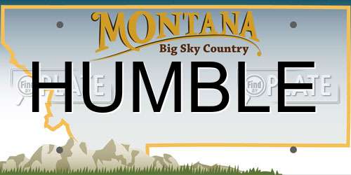 HUMBLE Montana License Plate