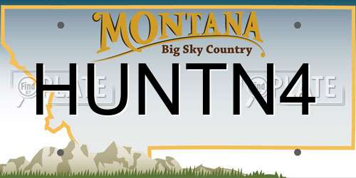 HUNTN4 Montana License Plate