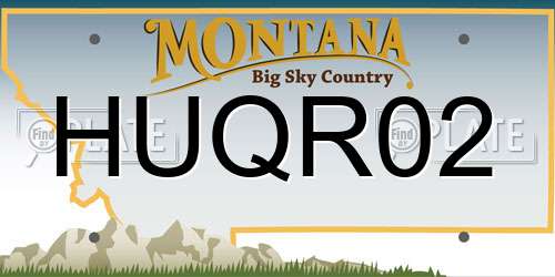HUQR02 Montana License Plate