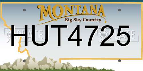 HUT4725 Montana License Plate