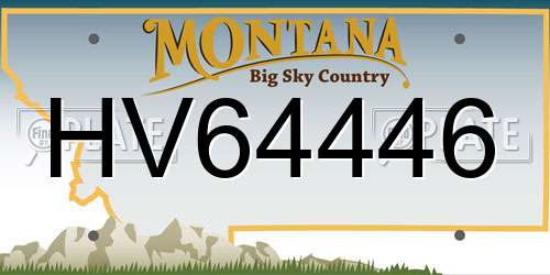 HV64446 Montana License Plate