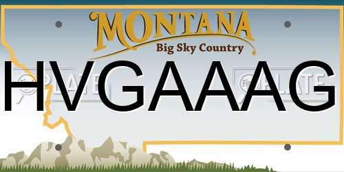 HVGAAAG Montana License Plate