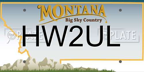 HW2UL Montana License Plate