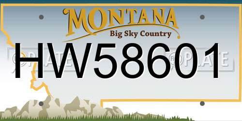 HW58601 Montana License Plate