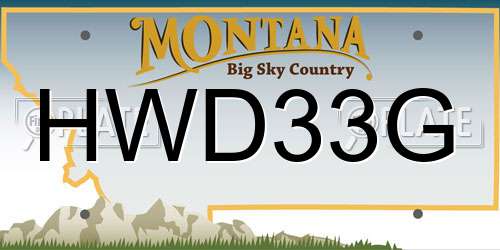 HWD33G Montana License Plate
