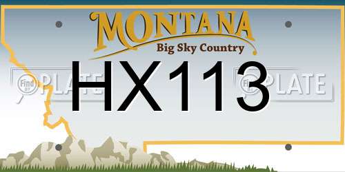 HX113 Montana License Plate