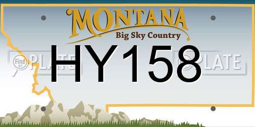 HY158 Montana License Plate