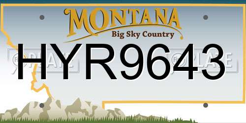HYR9643 Montana License Plate