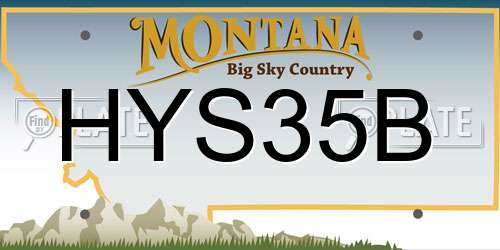 HYS35B Montana License Plate