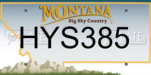 HYS385 Montana License Plate