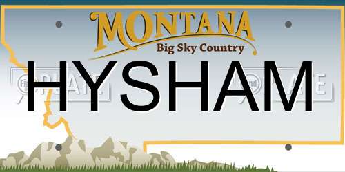 HYSHAM Montana License Plate