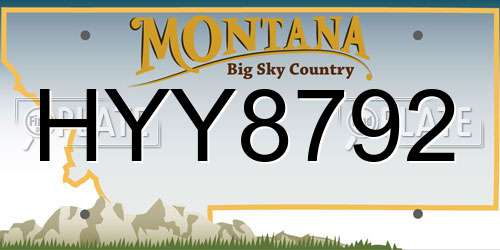 HYY8792 Montana License Plate