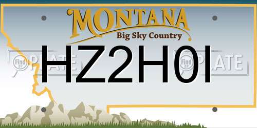 HZ2H0I Montana License Plate