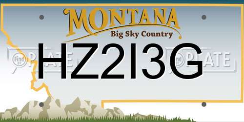 HZ2I3G Montana License Plate