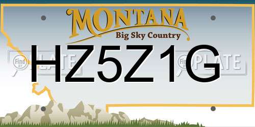 HZ5Z1G Montana License Plate