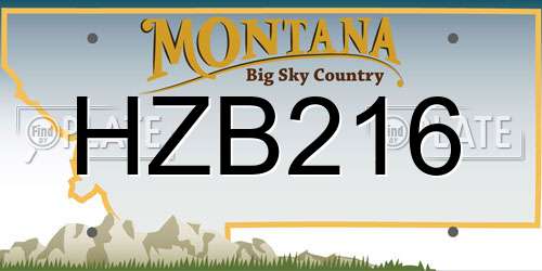 HZB216 Montana License Plate