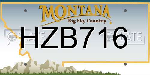 HZB716 Montana License Plate