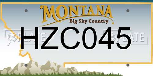 HZC045 Montana License Plate