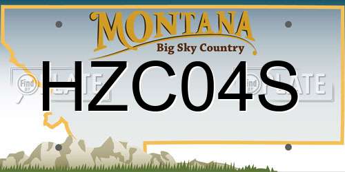 HZC04S Montana License Plate