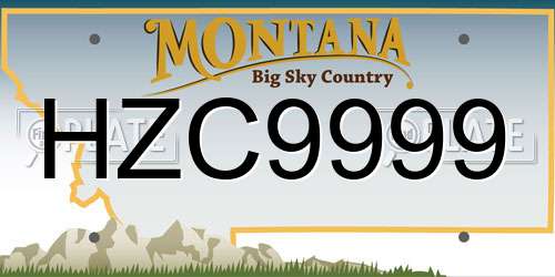 HZC9999 Montana License Plate