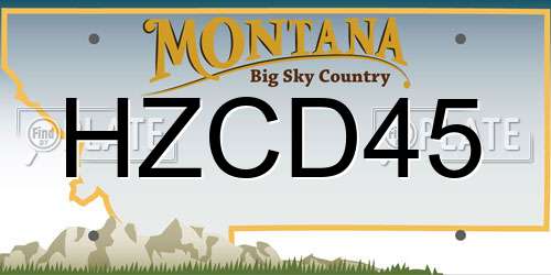 HZCD45 Montana License Plate
