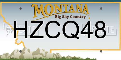 HZCQ48 Montana License Plate