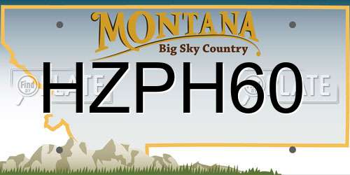 HZPH60 Montana License Plate
