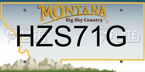 HZS71G Montana License Plate