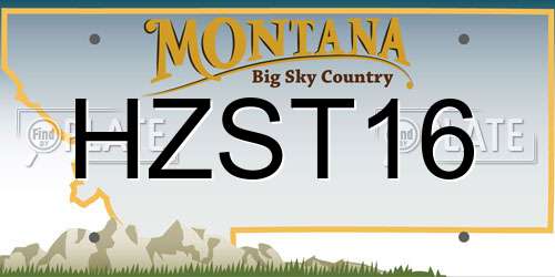 HZST16 Montana License Plate