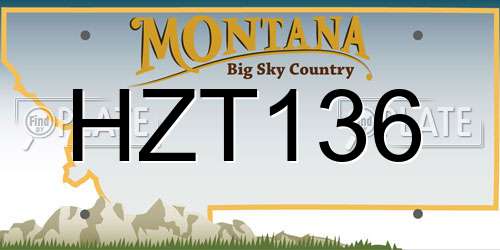 HZT136 Montana License Plate