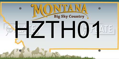 HZTH01 Montana License Plate