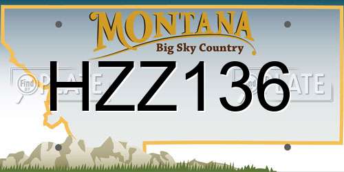 HZZ136 Montana License Plate