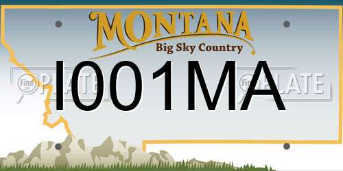 I001MA Montana License Plate