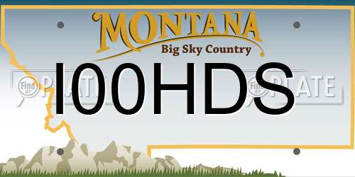 I00HDS Montana License Plate