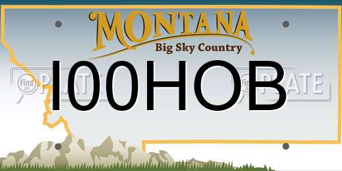 I00HOB Montana License Plate
