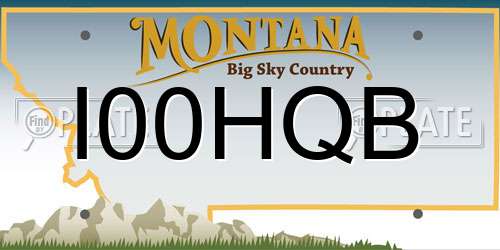 I00HQB Montana License Plate