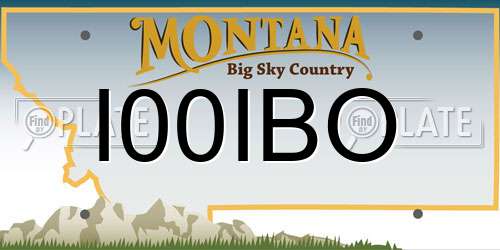 I00IBO Montana License Plate