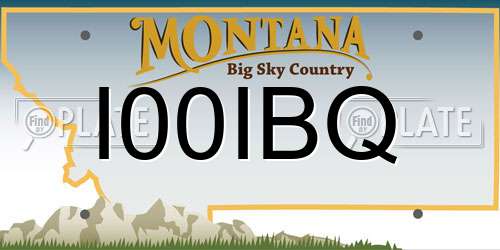I00IBQ Montana License Plate