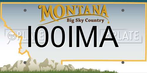 I00IMA Montana License Plate