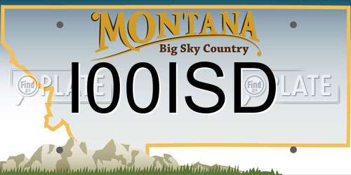 I00ISD Montana License Plate