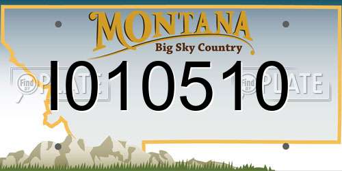 I010510 Montana License Plate