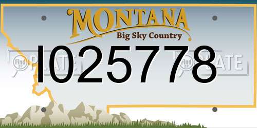 I025778 Montana License Plate