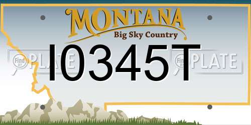 I0345T Montana License Plate