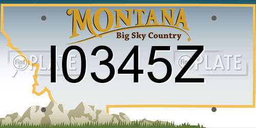 I0345Z Montana License Plate