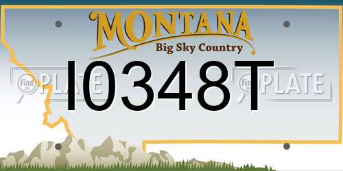 I0348T Montana License Plate
