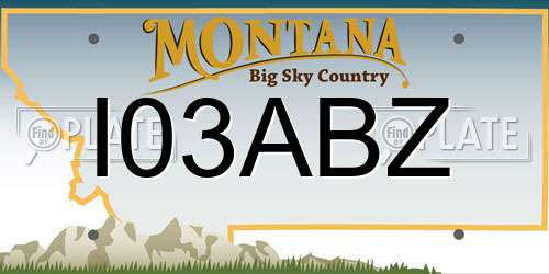 I03ABZ Montana License Plate
