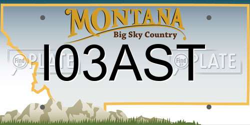 I03AST Montana License Plate